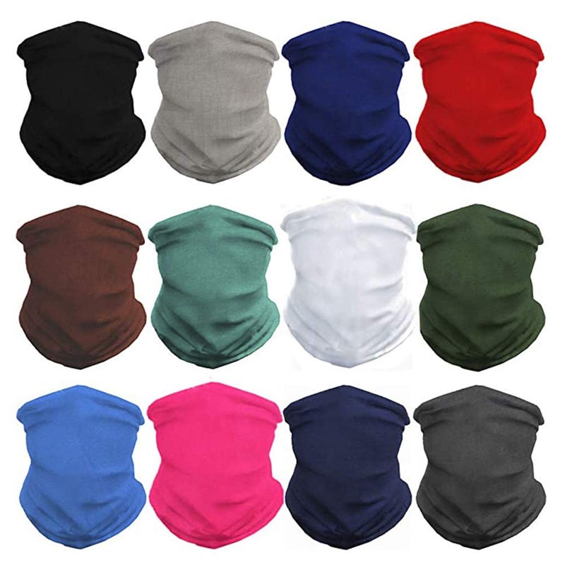 GUIFIER 12 Pack Outdoor Gaiter Mask Magic Headbands Scarf Face Mask,Bandana Headband Face Mask Headwear Balaclavas Tube Headscarves Face Bandanas for Camping,Running,Cycling,Motorcycling - Image 1